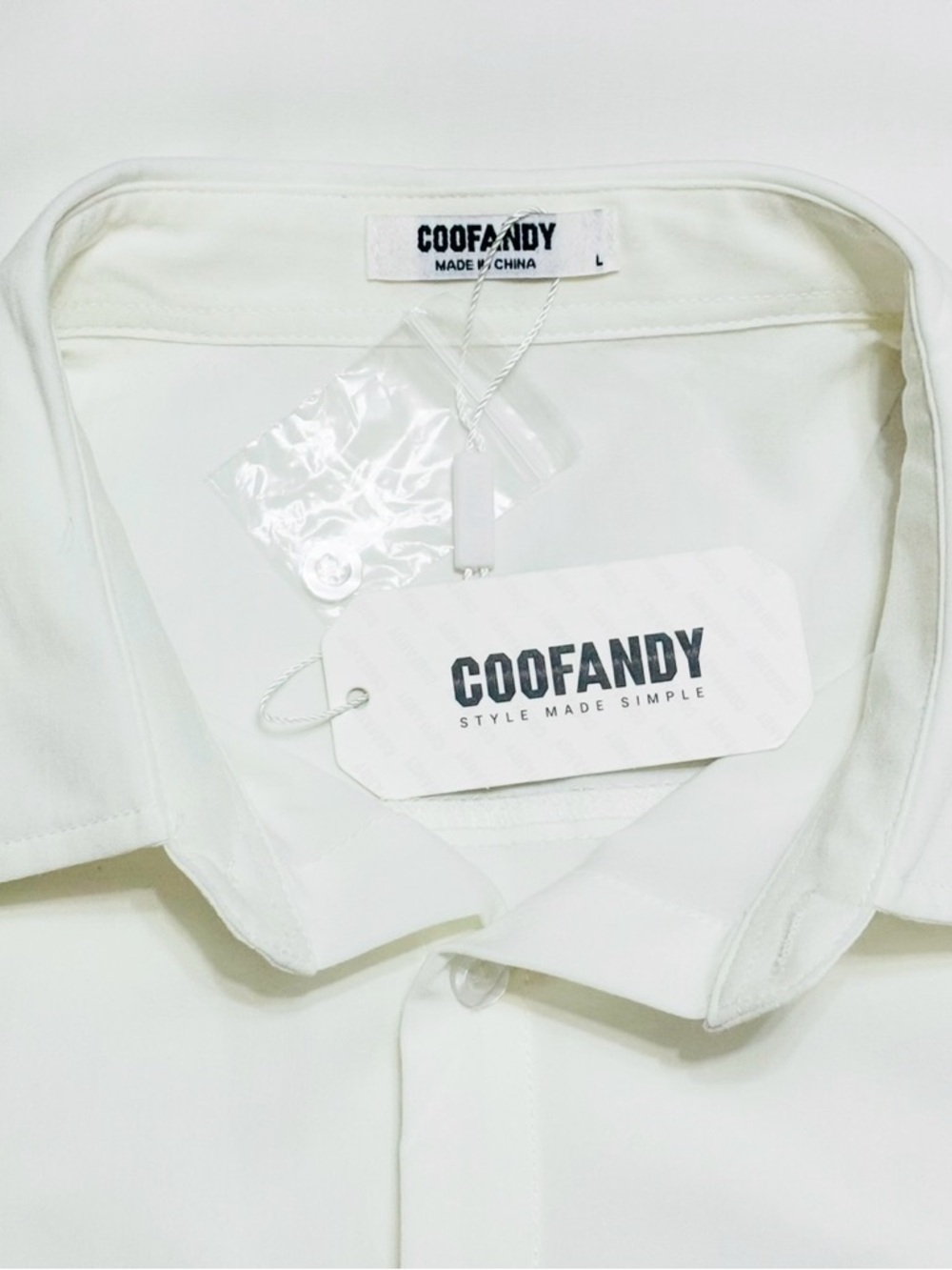 NWT Coofandy Cuban Guayabera Shirt Mens Large White Short Sleeve Button Up - Picture 2 of 13
